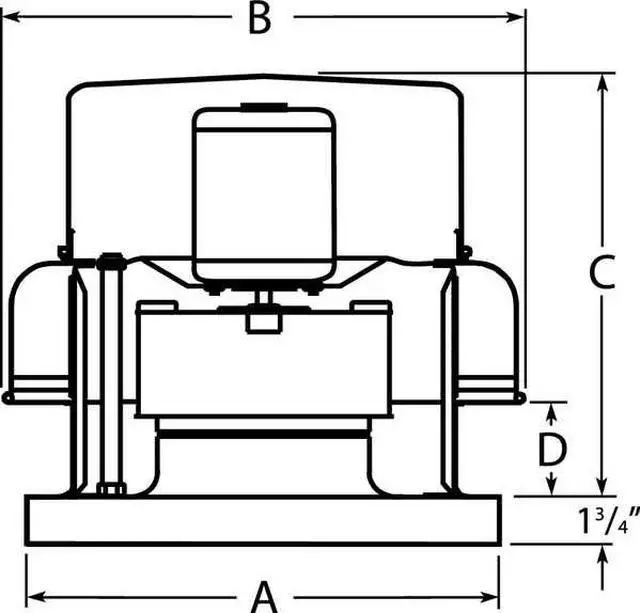 Alt view image 3 of 3 - DAYTON 6KWK5 Downblast Vent,Direct Drive,11 In