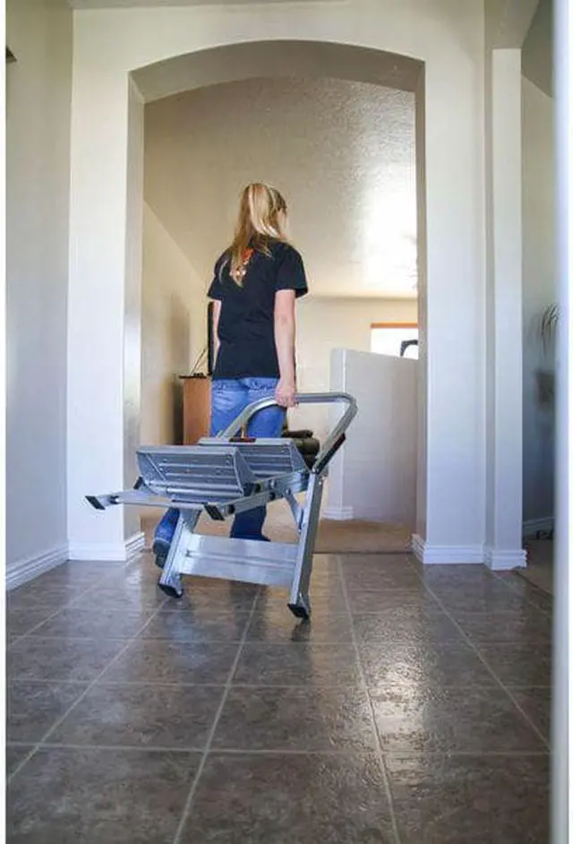 Alt view image 13 of 20 - 2 Steps, Aluminum Step Stool, 300 lb. Load Capacity, Gray LITTLE GIANT 10210BA