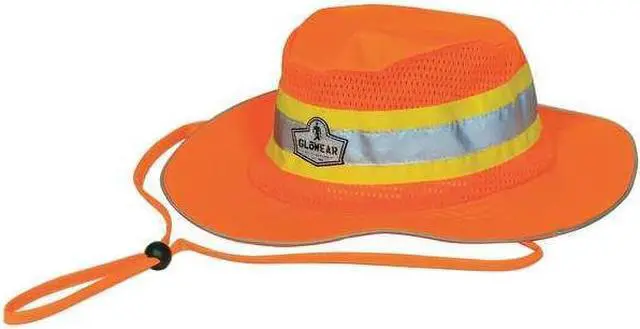 Alt view image 6 of 8 - Ergodyne GloWear 8935 Class Headwear Hi-Visibility Ranger Hat Orange Small
