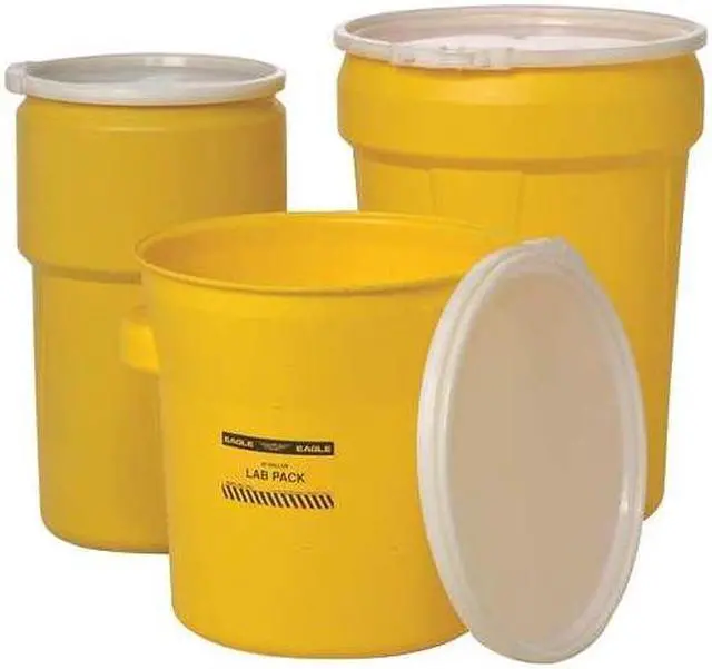 Alt view image 4 of 4 - EAGLE MFG 1652 Open Head Transport Drum, Polyethylene, 20 gal, Unlined, Yellow