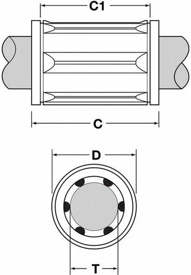 Alt view image 3 of 3 - THOMSON A162536 Ball Bushing Bearing,Closed,Bore 1 In