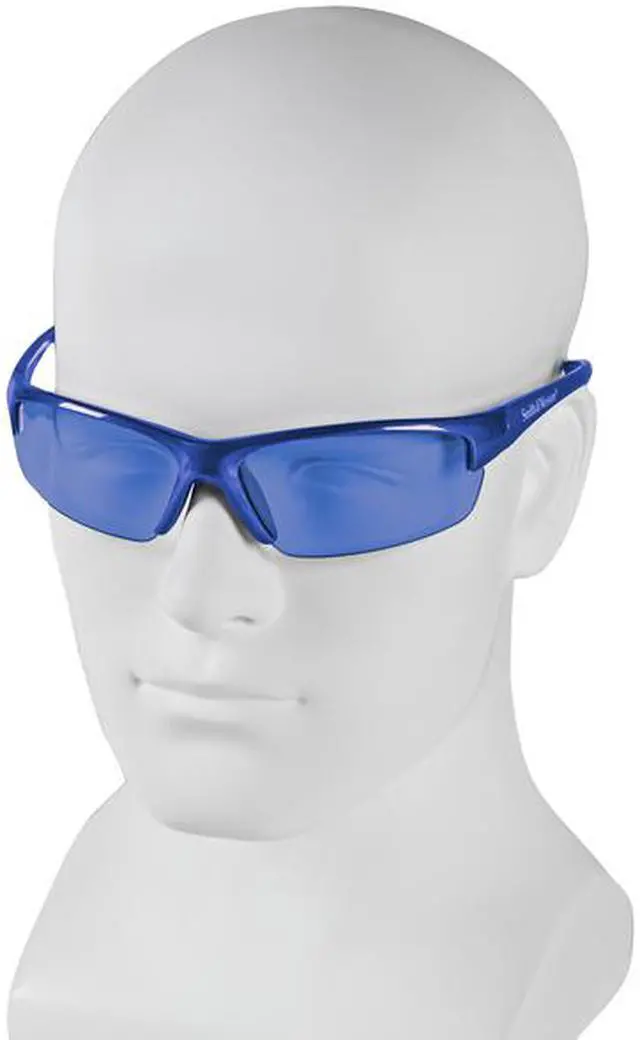 Alt view image 8 of 14 - Equalizer Safety Eyewear Blue Frame Blue Mirror Lens 21301