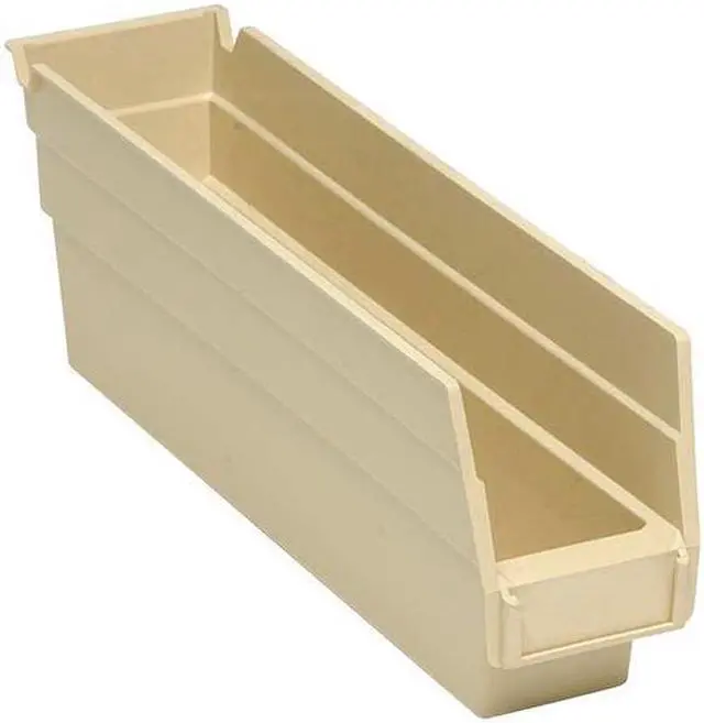 Alt view image 4 of 7 - QUANTUM STORAGE SYSTEMS QSB100IV Shelf Storage Bin, Polypropylene, Ivory, 4 in