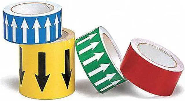 Alt view image 3 of 4 - BRADY 91289 Arrow Tape, Vinyl, 4 in W x 90 ft. L, Adhesive Mounting, White/Blue