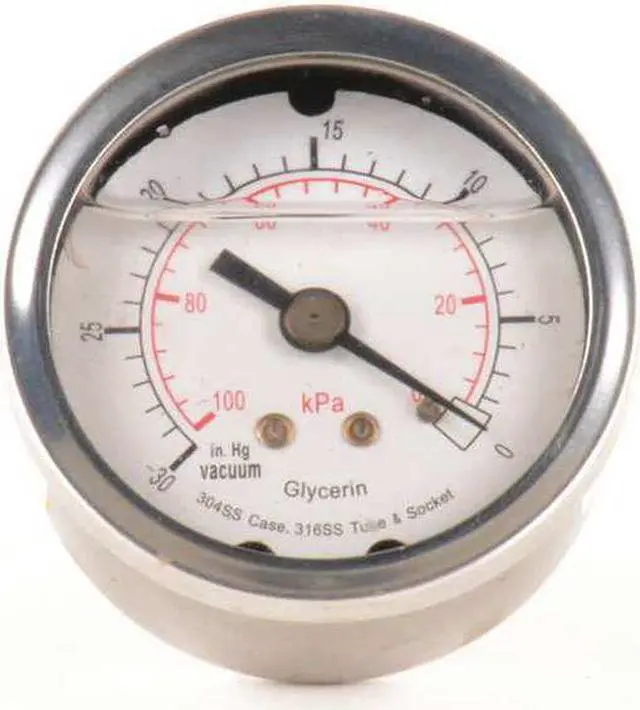 Alt view image 3 of 4 - ZORO SELECT 4CFN6 Vacuum Gauge,Liquid Filled,2 In