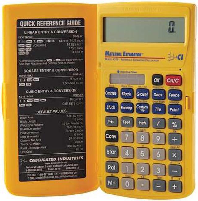 Alt view image 14 of 14 - Material Estimator CALCULATED INDUSTRIES 4019