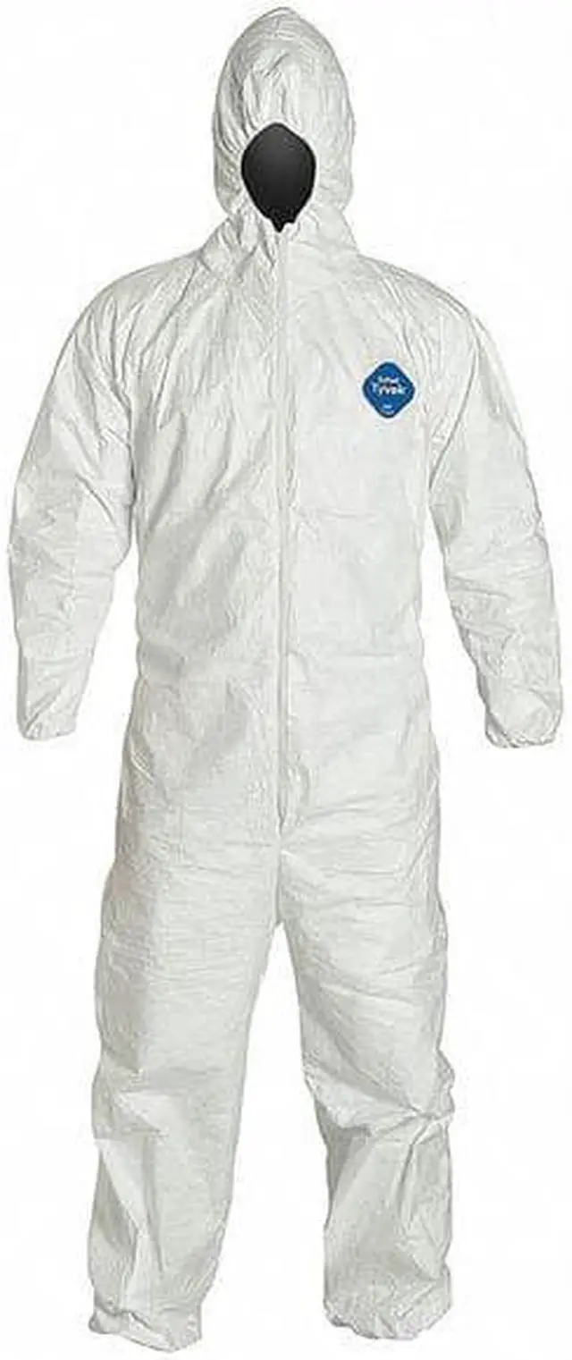 Alt view image 3 of 3 - DUPONT TY127SWHMD0025VP Disposable Coverallss, Hooded Coverall, M, Tyvek(R)