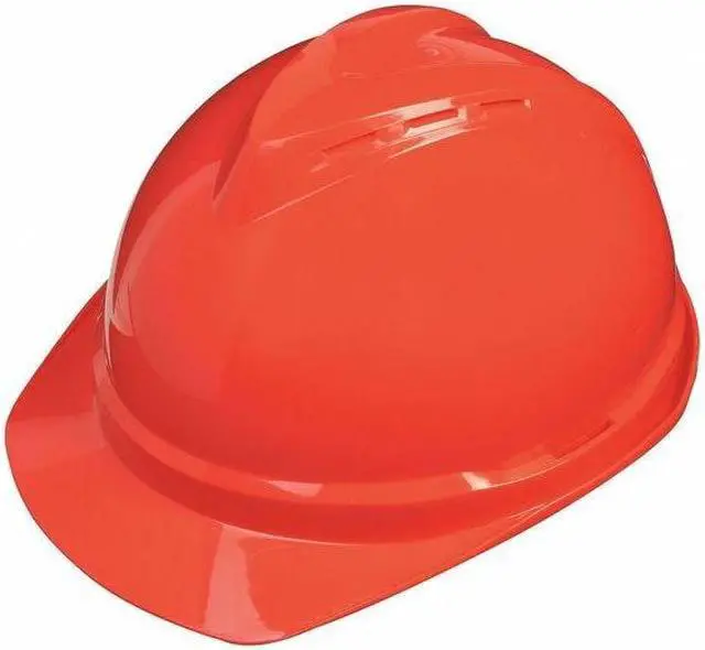 Alt view image 7 of 7 - MSA 10034031 V-Gard Hard Hat,FrtBrim,Slotted,6Rtcht,Red