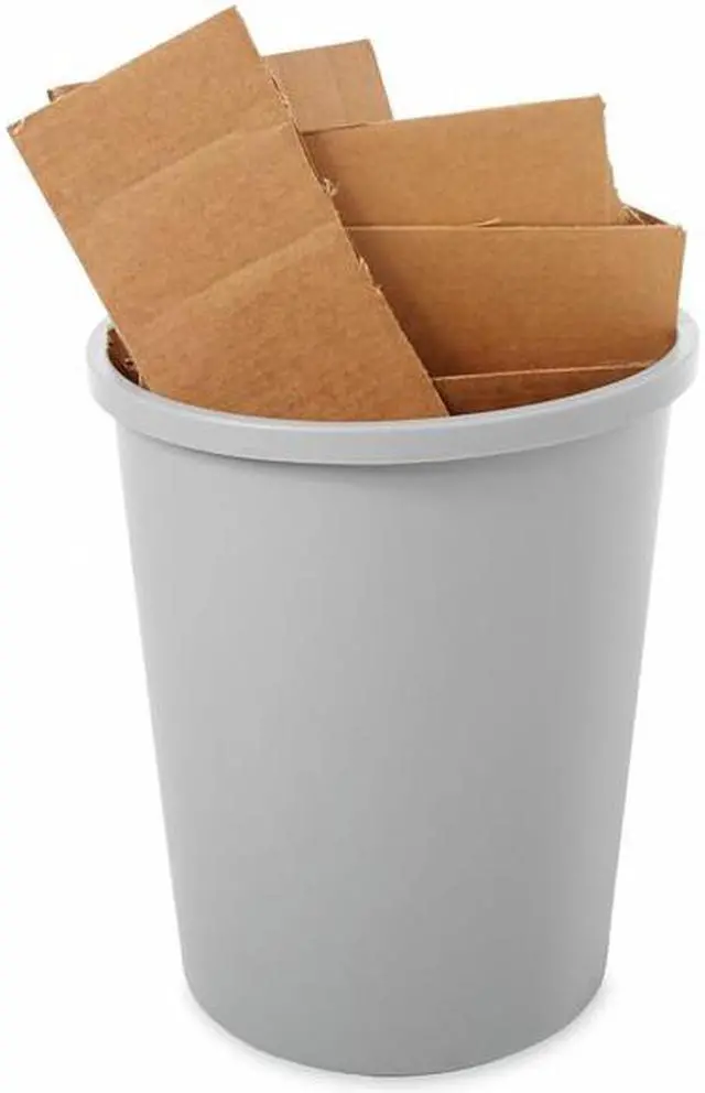 Alt view image 3 of 3 - RUBBERMAID FG294700GRAY 11 gal. LLDPE Round Trash Can, Gray