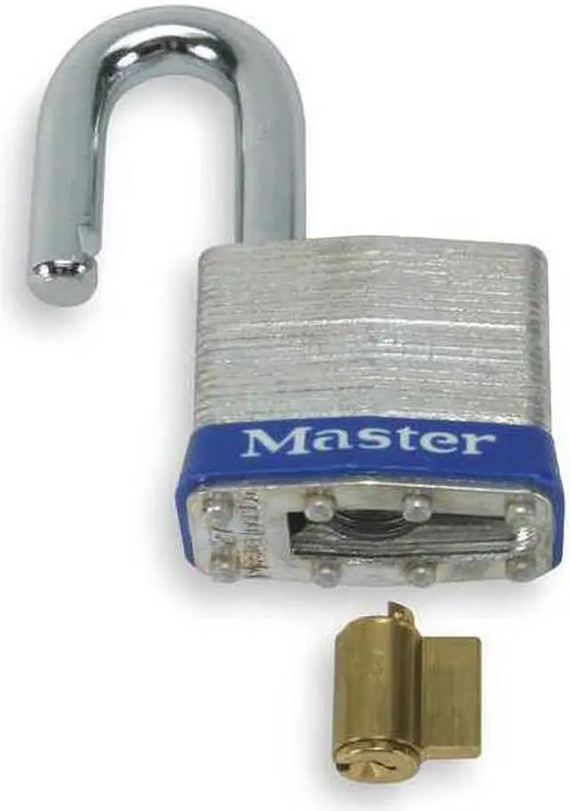 Alt view image 6 of 6 - MASTER LOCK 21 Padlock, Keyed Different, Standard Shackle, Rectangular Steel