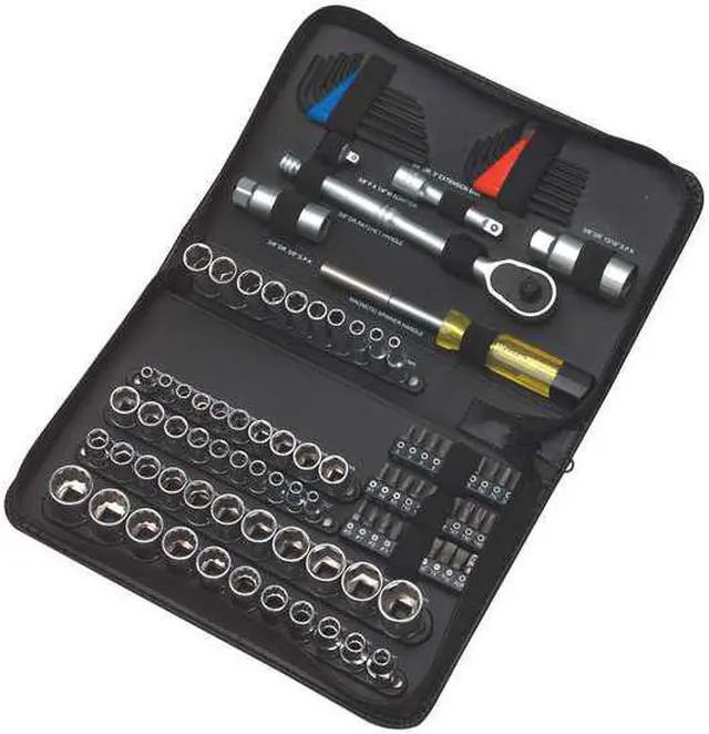 Alt view image 3 of 4 - WESTWARD 3FE99 Socket Wrench Set,1/4", 3/8" Dr,102 pc