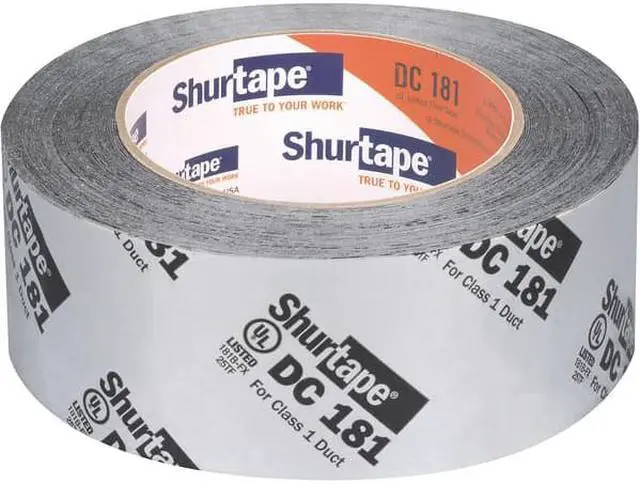 Alt view image 4 of 9 - Shurtape DC 181 HVAC Grade Flex Cloth Duct Tape, 110m Length x 48mm Width, Metalized with Black Print Pack of 1