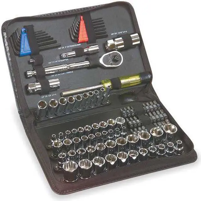 Alt view image 4 of 4 - WESTWARD 3FE99 Socket Wrench Set,1/4", 3/8" Dr,102 pc