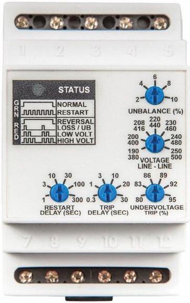 Alt view image 3 of 3 - MACROMATIC PMDU 3 Phase Monitor Relay,DPDT,500VAC,0 Pin