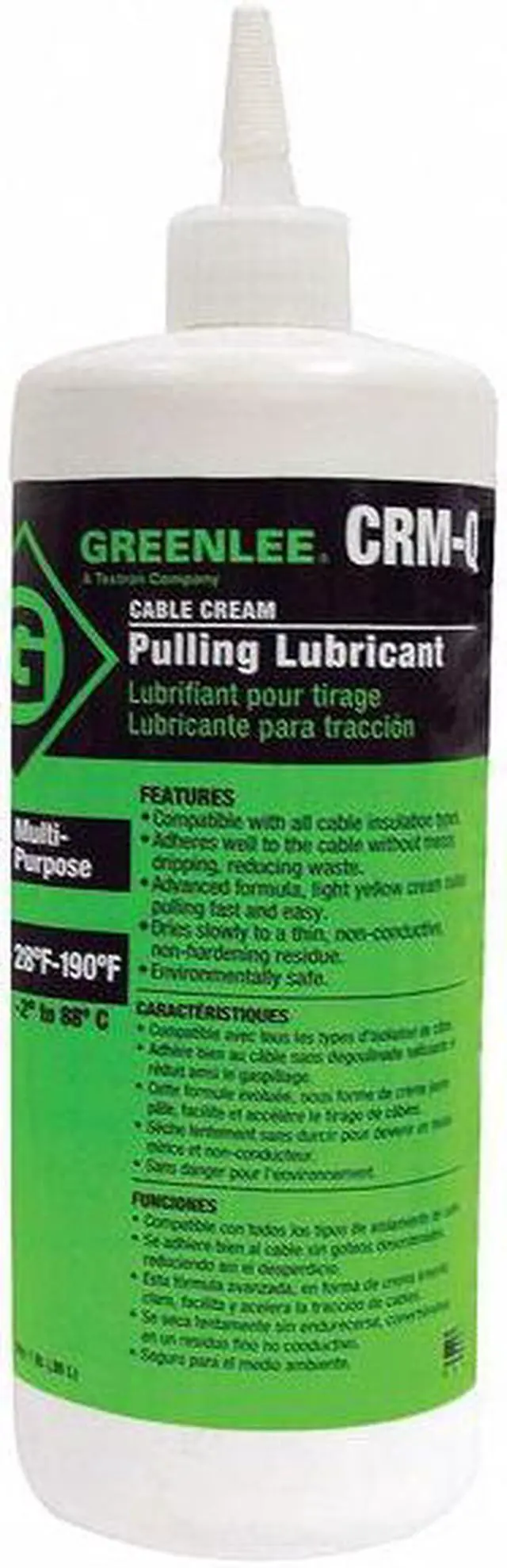 Alt view image 5 of 5 - GREENLEE CRM-Q Pulling Lubricant,Cream,1 Qt