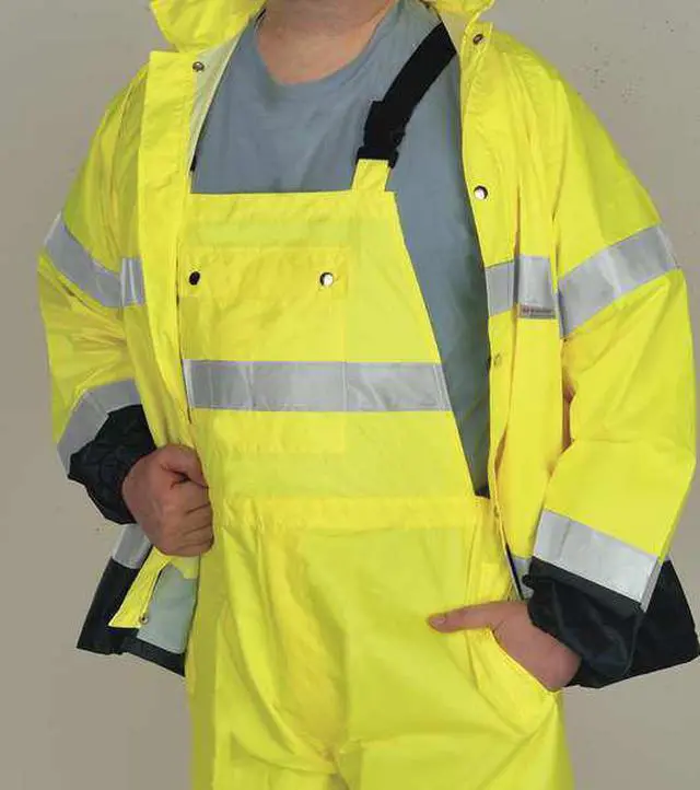 Alt view image 2 of 2 - OCCUNOMIX LUX-TENBIB-Y4X Breathable Bib Pants,Hi-Vis Yellow,4X