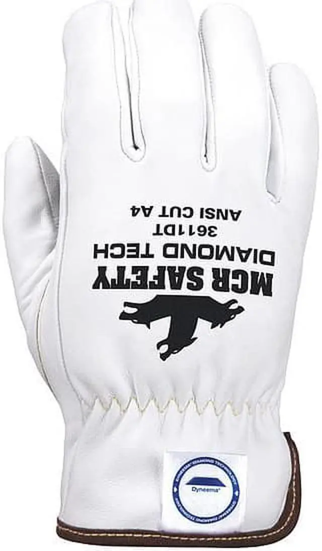 Alt view image 2 of 2 - MCR SAFETY 3611DTXXL Leather Cut-Resistant Gloves, Shirred Slip-On Cuff,