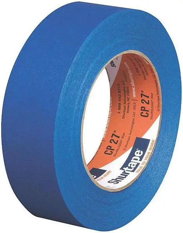 Alt view image 11 of 11 - SHURTAPE CP 27 Painter's Tape, 36 mm W x 55 m L, 5.3 mil Thick, Blue, Rubber