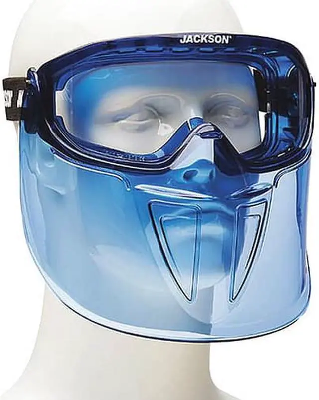 Alt view image 4 of 4 - Gpl500 Series Premium Goggle with Detachable Face Shield, Blue Frame, Af, Clear