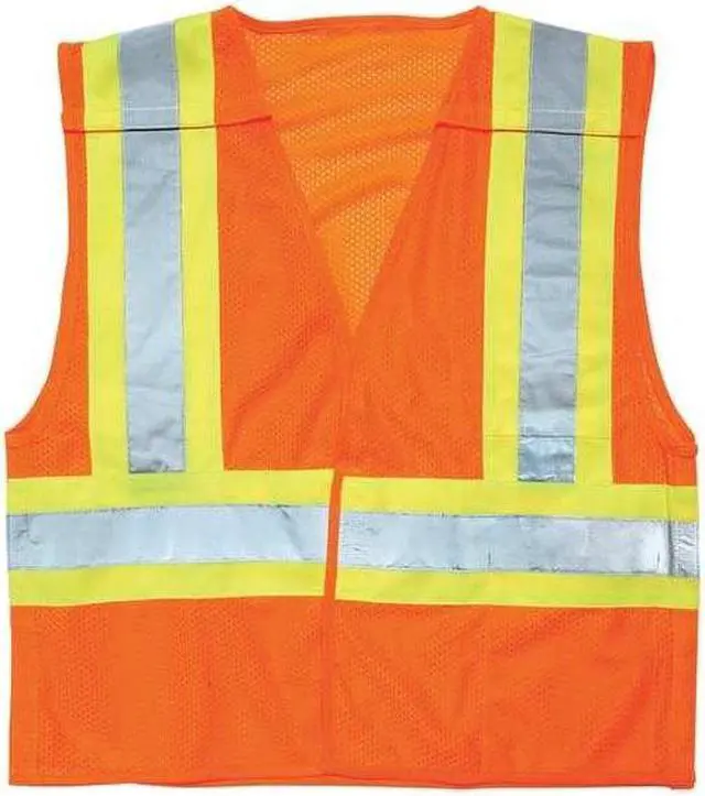 Alt view image 7 of 7 - KISHIGO 1176-L Large Class 2 Breakaway High Visibility Vest, Orange
