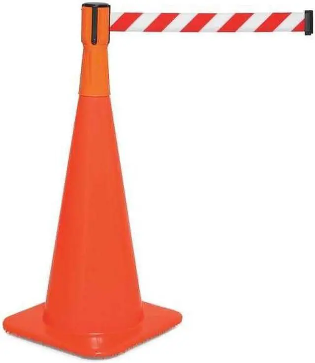 Alt view image 4 of 7 - TENSABARRIER TC114-30-MAX-NO-D3X-C Tensacone Topper(R),Height 9 In, Orange