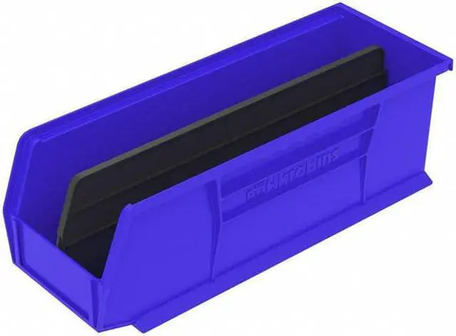 Alt view image 7 of 8 - AKRO-MILS 30234BLUE Hang & Stack Storage Bin, Plastic, Blue, 5 in H, 5 1/2 in