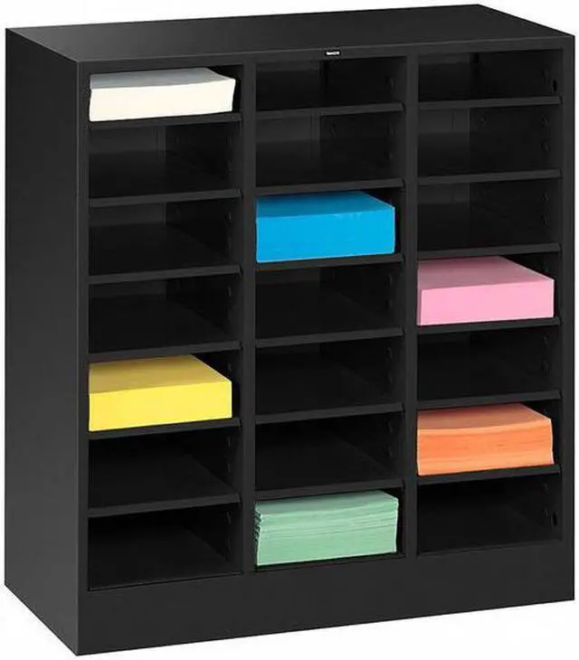 Alt view image 3 of 6 - TENNSCO 4075BK Literature Sorter 21 Compartments, 30-5/8"W x 11-1/2"D Black