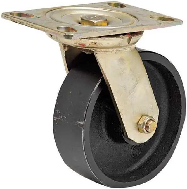 Alt view image 4 of 4 - ZORO SELECT 1NVU2 Swivel Plate Caster,Cast Iron,6 in.,1750 lb.,A