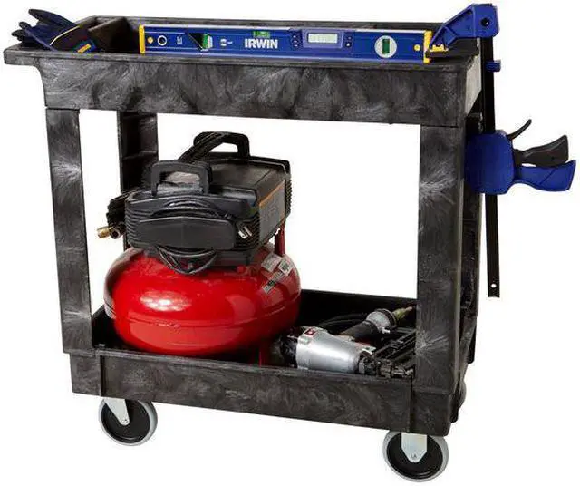 Alt view image 8 of 9 - RUBBERMAID FG9T6600BLA Utility Cart 500 lb. Capacity, 34"L x 16"W