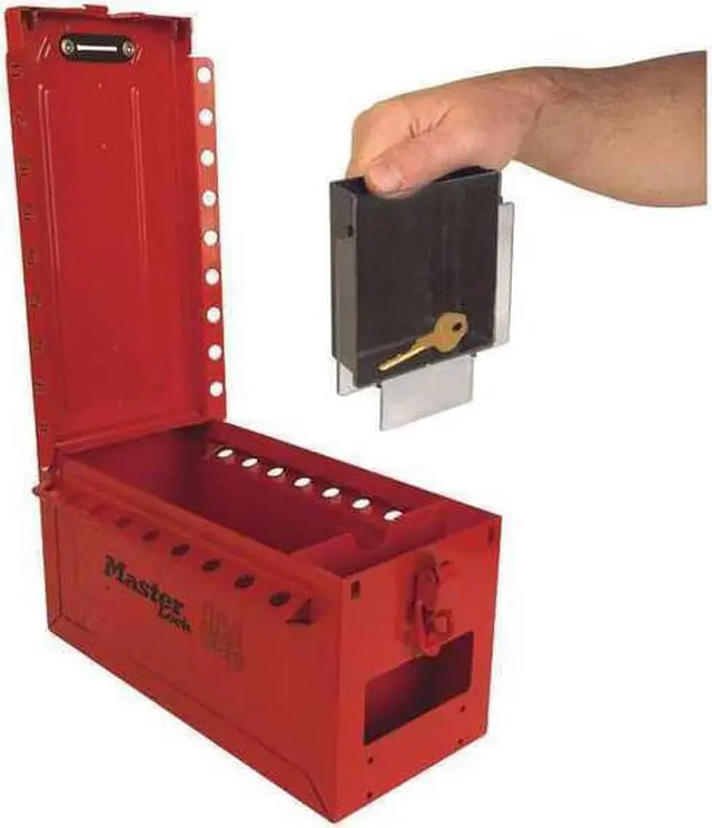 Alt view image 3 of 4 - Master Lock Group Lockout Box Red   S600
