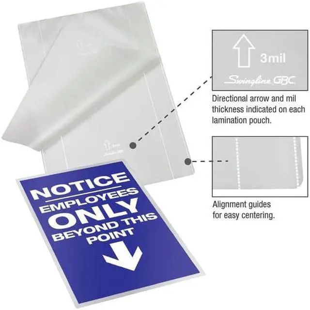Alt view image 3 of 5 - GBC 3200716CF Heat Laminating Pouches,11-1/2x9in,PK100
