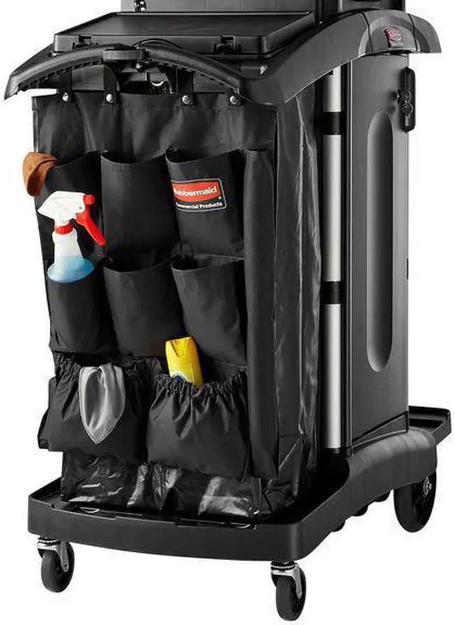 Alt view image 9 of 12 - RUBBERMAID FG9T9000BLA Pocket Bag,Black,Polyester