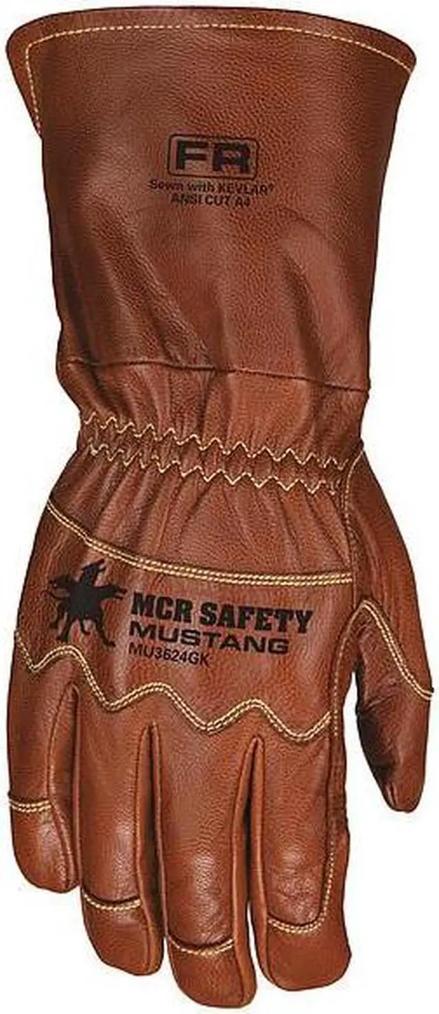Alt view image 3 of 3 - MCR SAFETY MU3624GKM Leather Drivers Gloves, Goatskin ( Double Palm ),