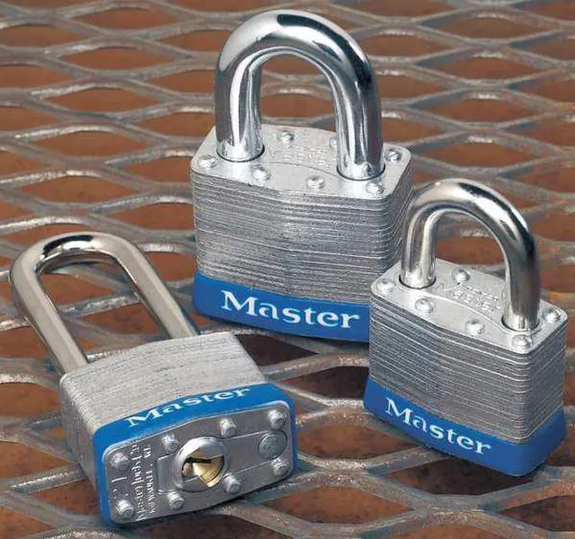 Alt view image 5 of 6 - MASTER LOCK 21 Padlock, Keyed Different, Standard Shackle, Rectangular Steel