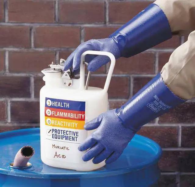 Alt view image 4 of 5 - Showa Chemical Resistant Gloves Blue   NSK24-09