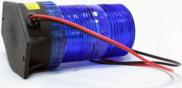 Alt view image 3 of 3 - RAILHEAD GEAR M490-LED DC B Warning Strobe, Blue, LED, 12 to 90VDC, Depth: 4 in