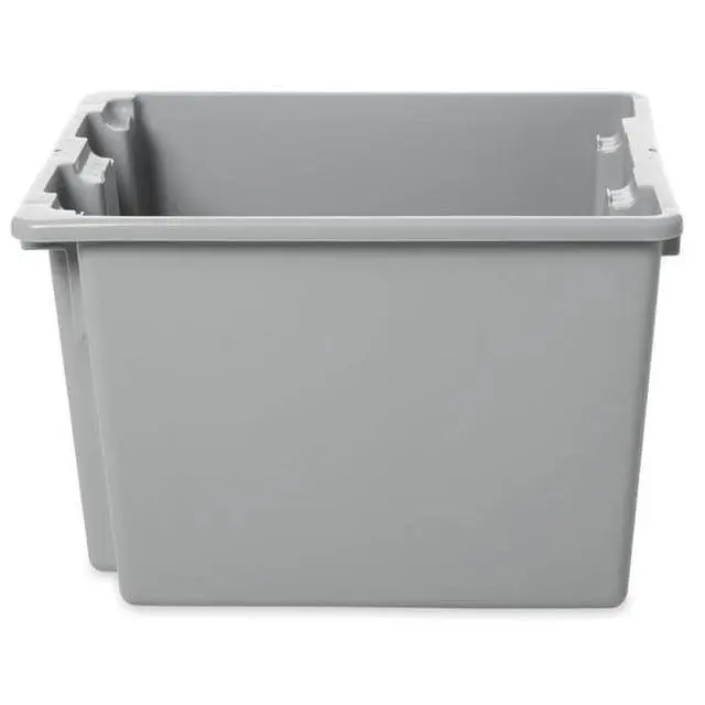 Alt view image 3 of 5 - RUBBERMAID COMMERCIAL FG172200GRAY Hang & Stack Storage Bin, Plastic, Gray, 13