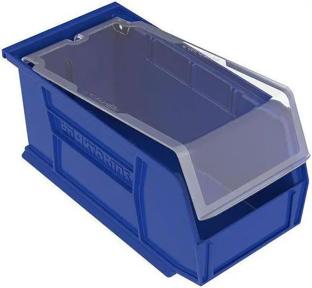 Alt view image 3 of 8 - Akromils Home Indoor Multipurpose Plastic Stack Storage Hang Bin Blue 12 Pack 10.87 X 5.5 X 5