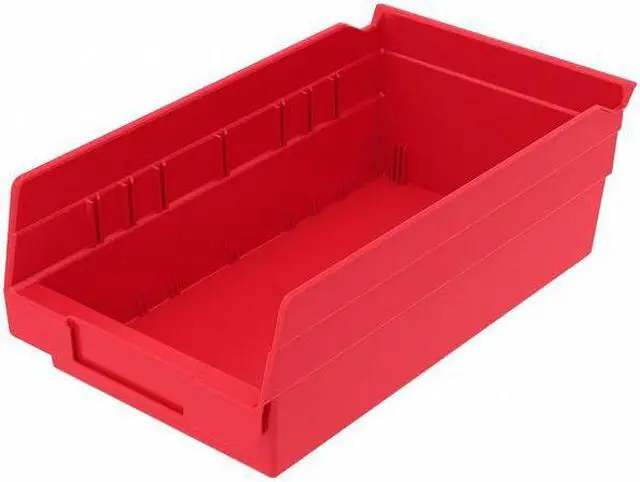 Alt view image 5 of 8 - AKRO-MILS 30130RED Shelf Storage Bin, Plastic, Red, 4 in H, 6 5/8 in W, 11 5/8
