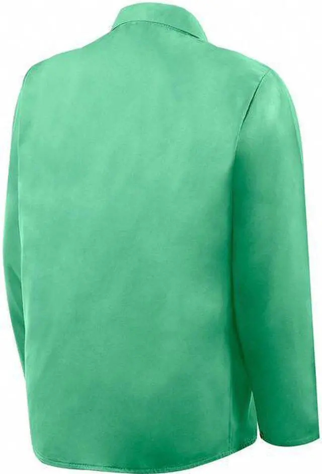 Alt view image 4 of 6 - STEINER 1030-2X Welding Jacket, 30 in L, Cotton, Snaps, Green 2XL