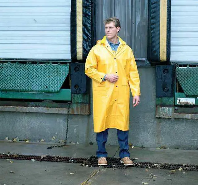 Alt view image 2 of 9 - MCR SAFETY 200CX2 Raincoat Detachable Hood,Yellow,2XL