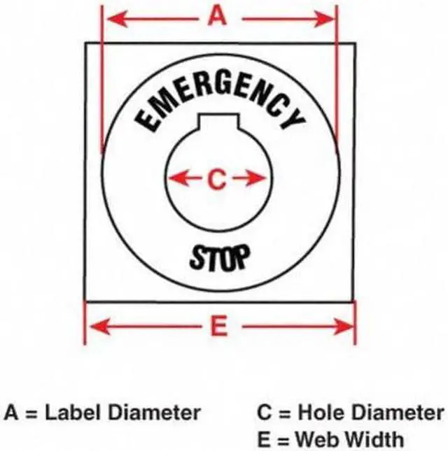 Alt view image 3 of 3 - BRADY THTEP-196-593YL 2.360" x 2-23/64", Legend Plate Label, Emergency Stop