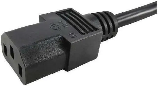 Alt view image 2 of 3 - ZORO SELECT 5XFR8ID Power Cord, IEC C14, SJT, 15 ft., Blk, 10A, 16/3
