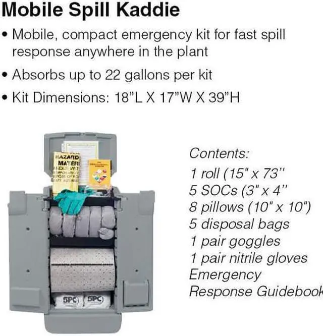 Alt view image 3 of 5 - BRADY SKO-K2 Spill Kit, 22 gal Volume Absorbed per Kit, Kaddie, Gray