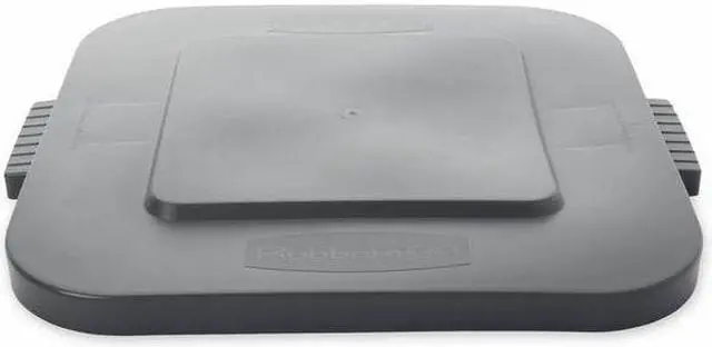 Alt view image 3 of 6 - RUBBERMAID FG352700GRAY Brute Trash Can Top,Flat,Snap-On Closure,Gray