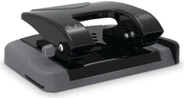 Alt view image 8 of 9 - SWINGLINE A7074135 Two-Hole Paper Punch,20 Sheets,Blck/Gray