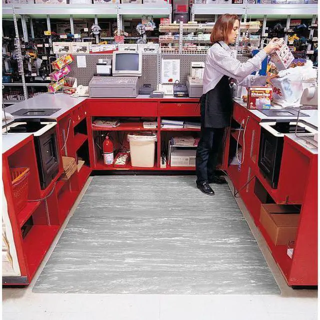 Alt view image 3 of 4 - NOTRAX 470S2436GY Antifatigue Mat, 3 ft. L x 2 ft. W, 1/2" Thickness, Vinyl,