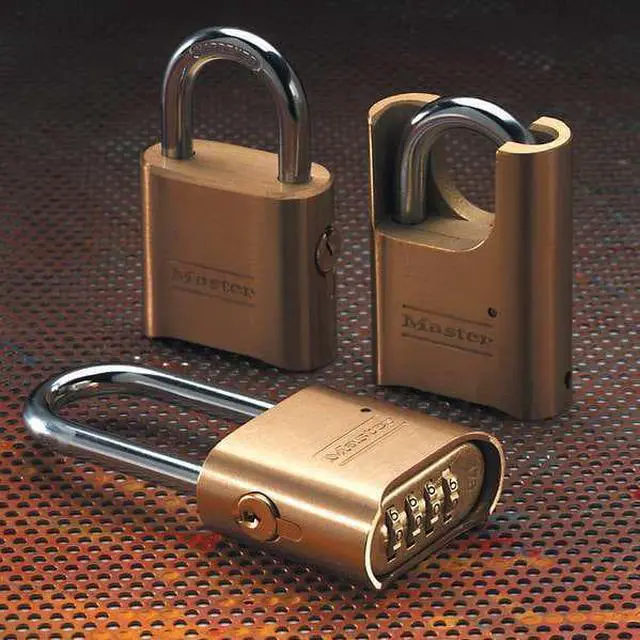 Alt view image 10 of 10 - Master Lock Combination Padlock,1 1/2in,Rectgle,Gold  176
