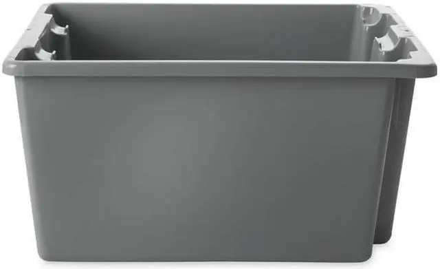 Alt view image 5 of 7 - RUBBERMAID FG172100GRAY Gray Stack and Nest Bin, 19-1/2"L x 15-1/2"W x 10"H