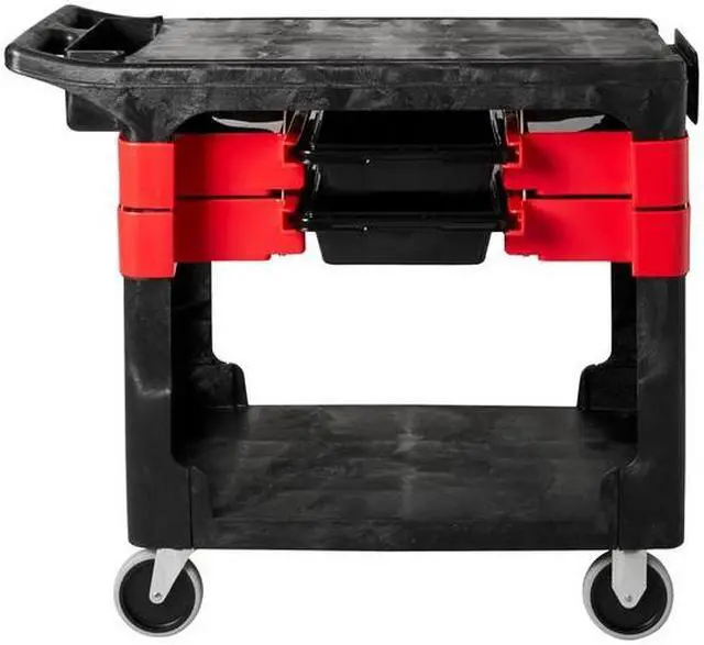 Alt view image 7 of 12 - RUBBERMAID FG618000BLA Trade Cart/Service Bench,38 In. L,Black